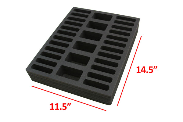 Polar Whale 2 Compact Drawer Organizers Compatible with IKEA Alex Tray Washable Waterproof Insert for Home Bathroom Bedroom Office  11.5 x 14.5 x 2.25 Inches 30 Compartments Black