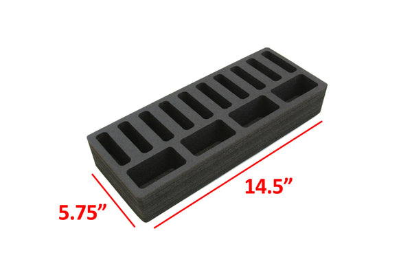 Polar Whale Compact Drawer Organizer Compatible with IKEA Alex Tray Washable Waterproof Insert for Home Bathroom Bedroom Office  5.75 x 14.5 x 2.25 Inches 14 Compartments Black