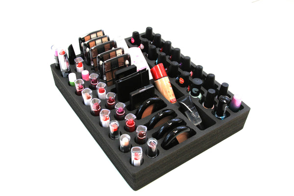 Polar Whale 2 Makeup Drawer Organizers Compatible with IKEA Alex Tray Washable Waterproof Insert Lipstick Compact Nail Polish Home Bathroom Bedroom Office  11.5 x 14.5 x 2.25 Inches Black