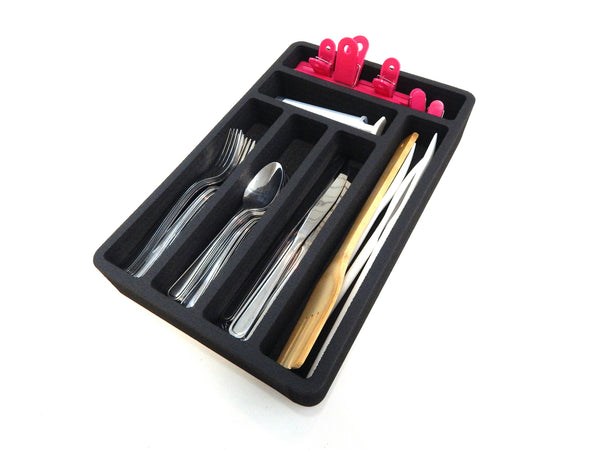 Polar Whale Flatware Silverware Drawer Organizer for Rv and Campers Cutlery Forks Knives Spoons Non-Slip Waterproof Compact Tray Insert  9.5 X 14.9 X 2 Inch 6 Slot Great for Home Kitchen