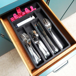Polar Whale Flatware Silverware Drawer Organizer for Rv and Campers Cutlery Forks Knives Spoons Non-Slip Waterproof Compact Tray Insert  9.5 X 14.9 X 2 Inch 6 Slot Great for Home Kitchen