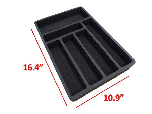 Polar Whale Flatware Silverware Drawer Organizer for Rv and Campers Cutlery Forks Knives Spoons Non-Slip Waterproof Compact Tray Insert  10.9 X 16.4 X 2 Inch 6 Slot Great for Home Kitchen