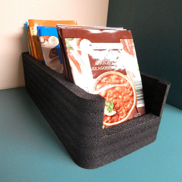 Polar Whale Food Storage Organizer Bin Tray for Kitchen Pantry Cabinet Cupboard Countertop for Spice Pouches Hot Chocolate Dressing Mixes Sugar Packets Waterproof Washable USA Made 5" Wide x 11" Long