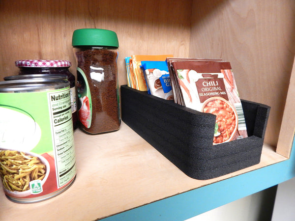 Polar Whale 2 Food Storage Organizers Bin Tray for Kitchen Pantry Cabinet Cupboard Countertop for Spice Pouches Hot Chocolate Dressing Mixes Sugar Packets Waterproof Washable 5" Wide x 11" Long 2 Pack