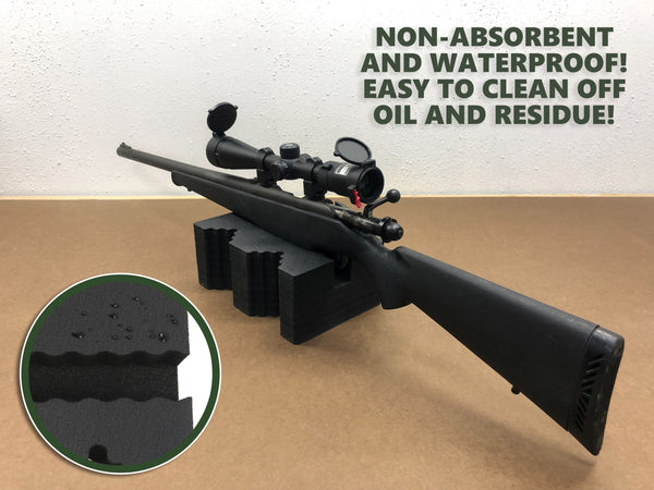 Polar Whale Shooting Bench Rest Medium Shooters Block Kit W Style with Wave Gripper Butt Stock Inset Fits Most Guns Rifle Forestock and Shotgun Fore-End Waterproof Black Foam