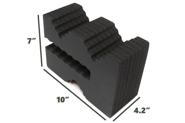 Polar Whale Shooting Bench Rest Medium Shooters Block Kit W Style with Wave Gripper Butt Stock Inset Fits Most Guns Rifle Forestock and Shotgun Fore-End Waterproof Black Foam