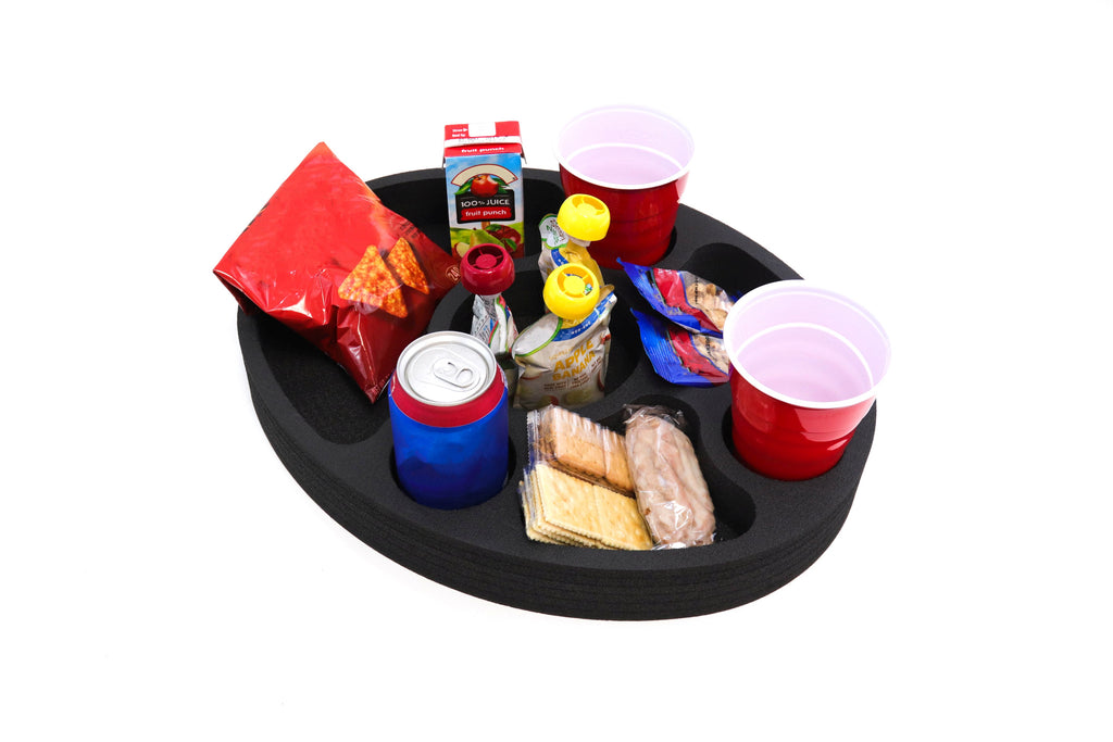 Polar Whale Floating Drink Holder Refreshment Table Tray for Pool Beach  Party Float Lounge Durable Black Foam 7 Compartment UV Resistant