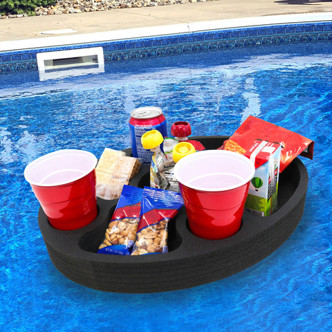 Polar Whale Floating Mini Bar Drink Holder Refreshment Table Tray for Pool or Beach Party Float Lounge Durable Foam 17 Inches Large 7 Compartments UV Resistant