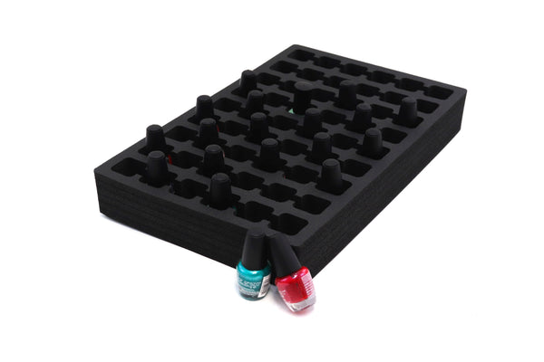 Polar Whale Nail Polish Drawer Organizer Tray Washable Waterproof Insert for Home Bathroom Bedroom Office  10.1 x 15.9 x 2 Inches 54 Compartments Black