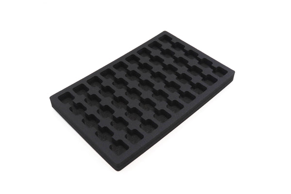 Polar Whale Nail Polish Drawer Organizer Tray Washable Waterproof Insert for Home Bathroom Bedroom Office  9.5 x 14.9 x 1 Inches 45 Compartments Black
