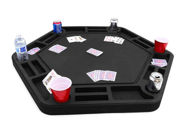 Polar Whale Floating Large Poker Table Game Tray for Pool or Beach Party Float Lounge Durable Foam 40.5 Inch Chip Slots Drink Holders with Waterproof Playing Cards Deck UV Resistant
