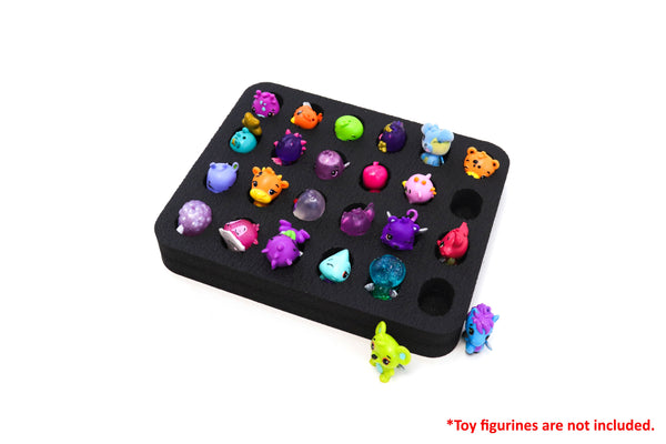Polar Whale Toy Figurine Character Drawer Organizer Washable for Home Bedroom Playroom Compatible with Shopkins Hatchimals Colleggtibles  5.9 x 7.1 x 1 Inches Black Foam 24 Compartments
