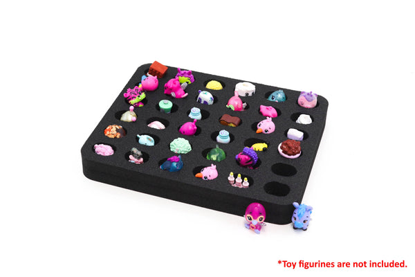 Polar Whale Toy Figurine Character Drawer Organizer Washable for Home Bedroom Playroom Compatible with Shopkins Hatchimals Colleggtibles  7.1 x 8.6 x 1 Inches Black Foam 36 Compartments