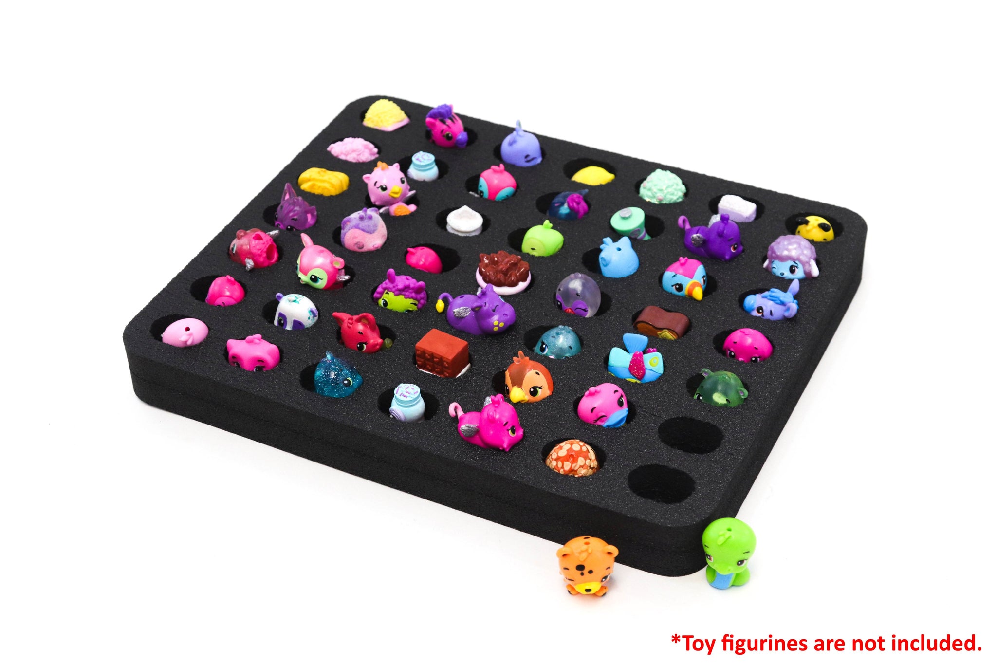 Polar Whale Toy Figurine Character Drawer Organizer Washable for Home Bedroom Playroom Compatible with Shopkins Hatchimals Colleggtibles  8.3 x 10 x 1 Inches Black Foam 49 Compartments