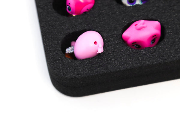 Polar Whale Toy Figurine Character Drawer Organizer Washable for Home Bedroom Playroom Compatible with Shopkins Hatchimals Colleggtibles  8.3 x 10 x 1 Inches Black Foam 49 Compartments