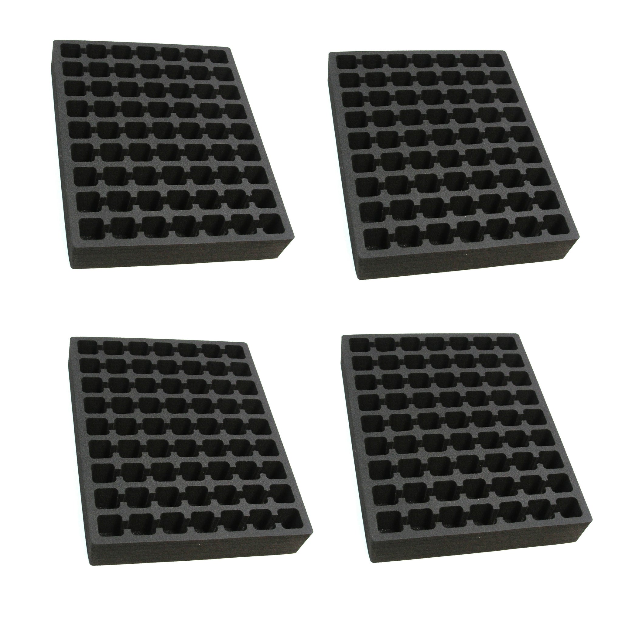 Polar Whale 4 Nail Polish Drawer Organizers Compatible with IKEA Alex Tray Washable Waterproof Insert for Home Bathroom Bedroom Office  11.5 x 14.5 x 2.25 Inches 63 Compartments Black