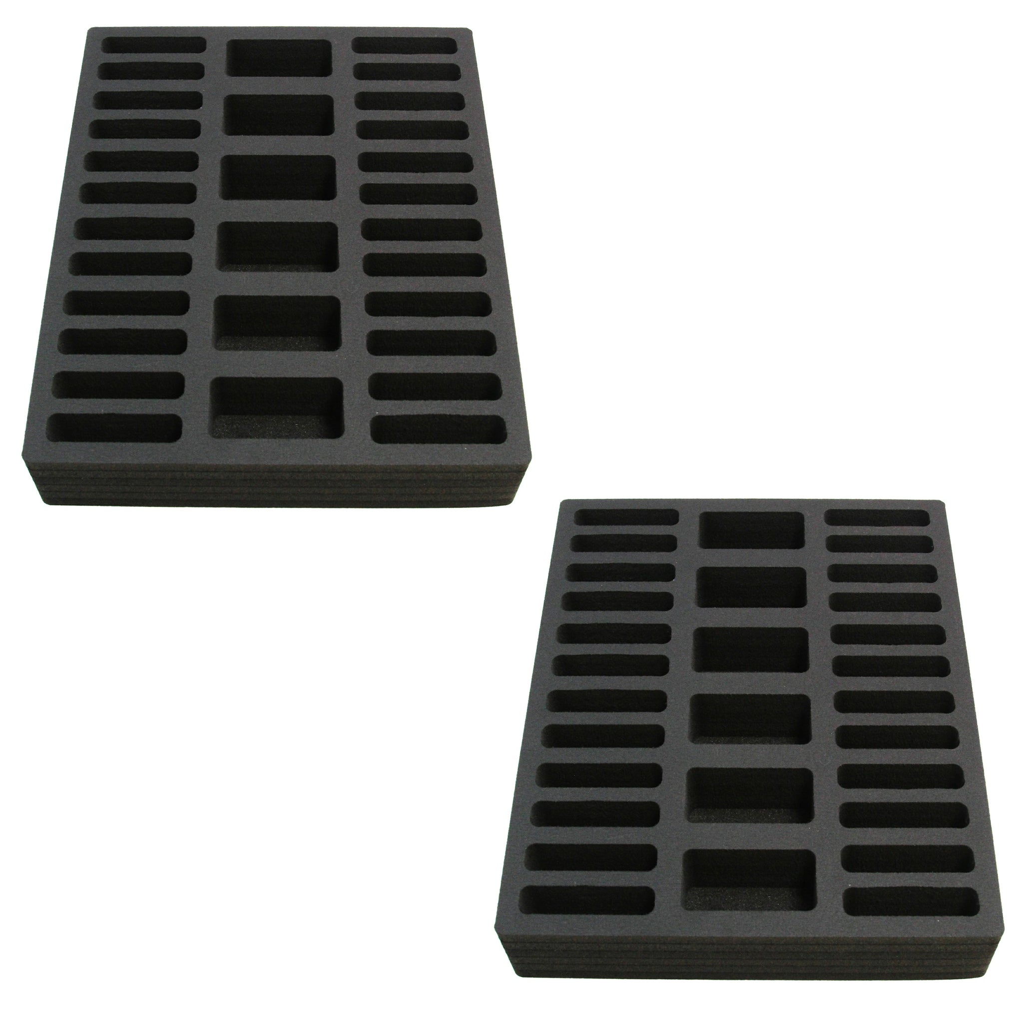 Polar Whale 2 Compact Drawer Organizers Compatible with IKEA Alex Tray Washable Waterproof Insert for Home Bathroom Bedroom Office  11.5 x 14.5 x 2.25 Inches 30 Compartments Black