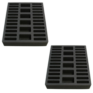 Polar Whale 2 Compact Drawer Organizers Compatible with IKEA Alex Tray Washable Waterproof Insert for Home Bathroom Bedroom Office  11.5 x 14.5 x 2.25 Inches 30 Compartments Black