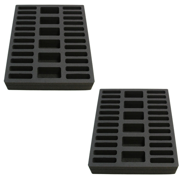 Polar Whale 2 Compact Drawer Organizers Compatible with IKEA Alex Tray Washable Waterproof Insert for Home Bathroom Bedroom Office  11.5 x 14.5 x 2.25 Inches 30 Compartments Black