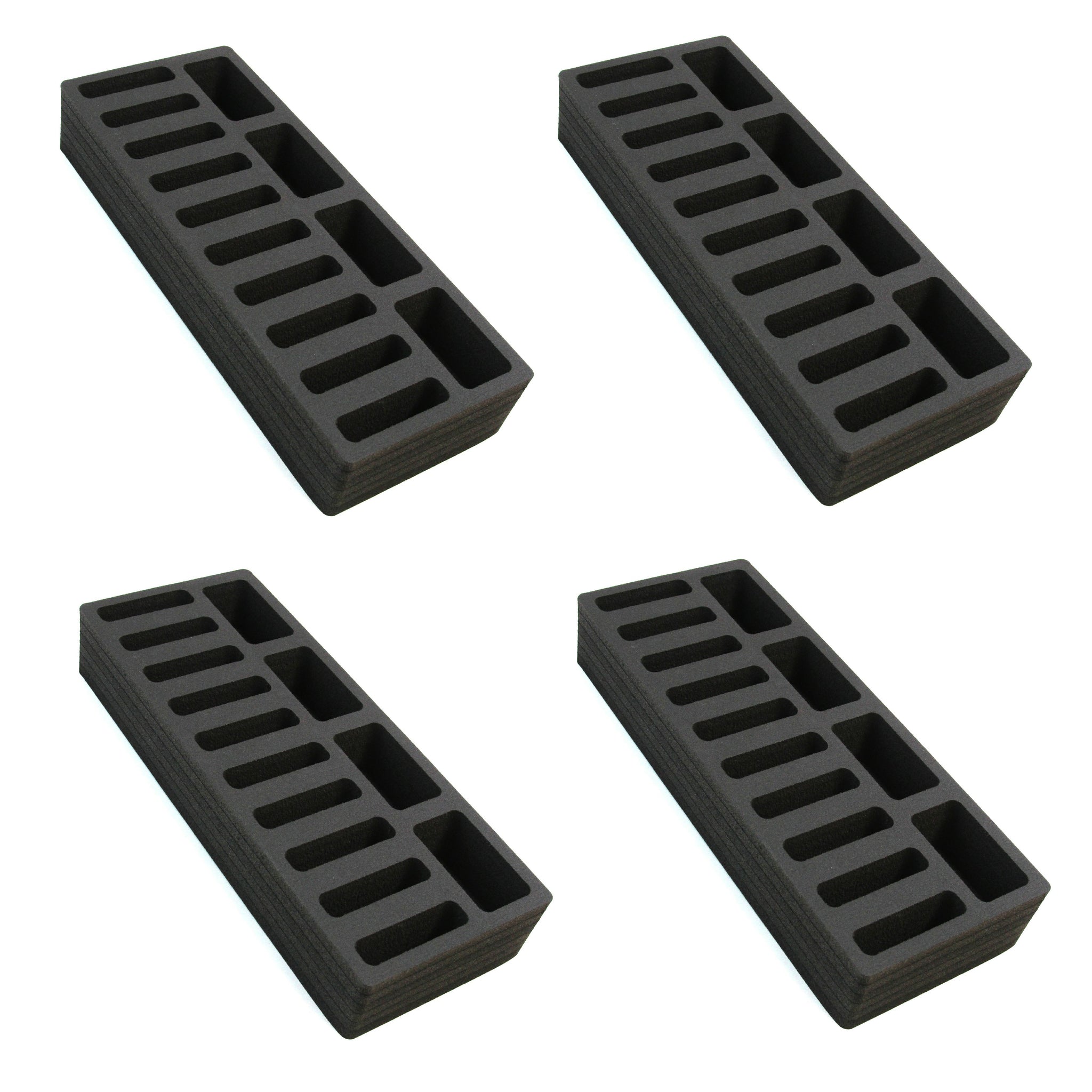 Polar Whale 4 Compact Drawer Organizers Compatible with IKEA Alex Tray Washable Waterproof Insert for Home Bathroom Bedroom Office  5.75 x 14.5 x 2.25 Inches 14 Compartments Black