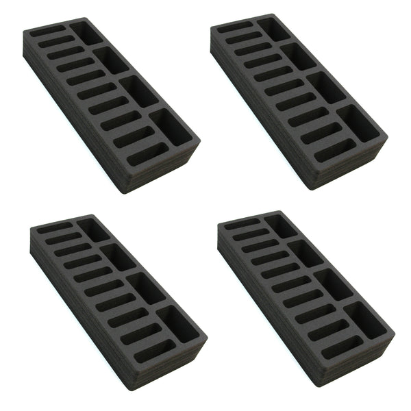 Polar Whale 4 Compact Drawer Organizers Compatible with IKEA Alex Tray Washable Waterproof Insert for Home Bathroom Bedroom Office  5.75 x 14.5 x 2.25 Inches 14 Compartments Black