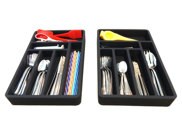 Polar Whale Flatware Silverware Drawer Organizer for Rv and Campers Cutlery Forks Knives Spoons Non-Slip Waterproof Compact Tray Insert  20.5 X 15.9 X 2 Inch 12 Slot Great for Home Kitchen