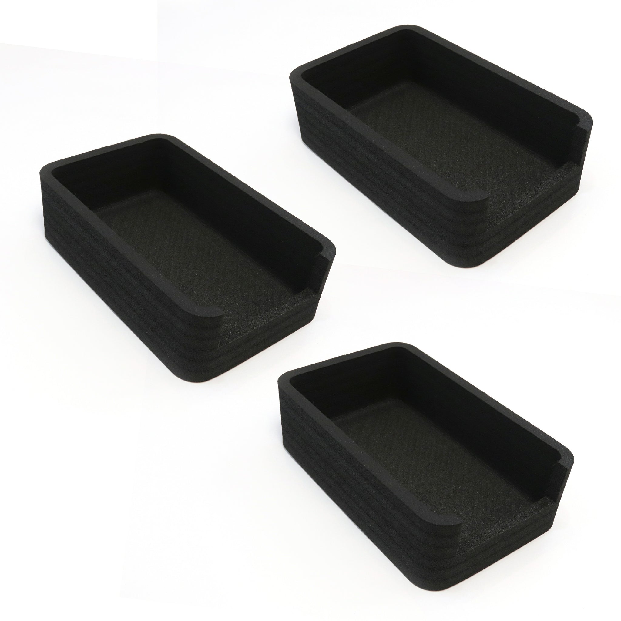 Polar Whale 3 Food Storage Organizers Bin Tray for Kitchen Refrigerator Freezer Pantry Cabinet Cupboard for Food Produce Drinks Waterproof Washable  7" Wide x 11" Long - 3 Pack