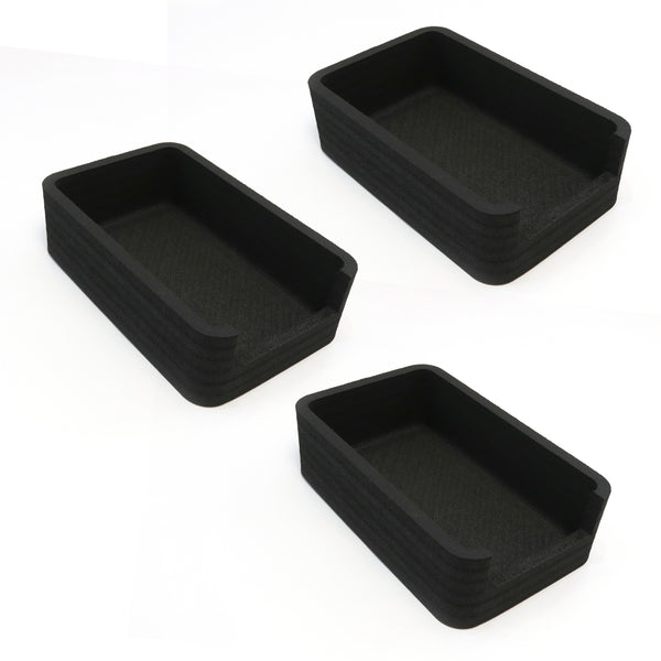 Polar Whale 3 Food Storage Organizers Bin Tray for Kitchen Refrigerator Freezer Pantry Cabinet Cupboard for Food Produce Drinks Waterproof Washable  7" Wide x 11" Long - 3 Pack