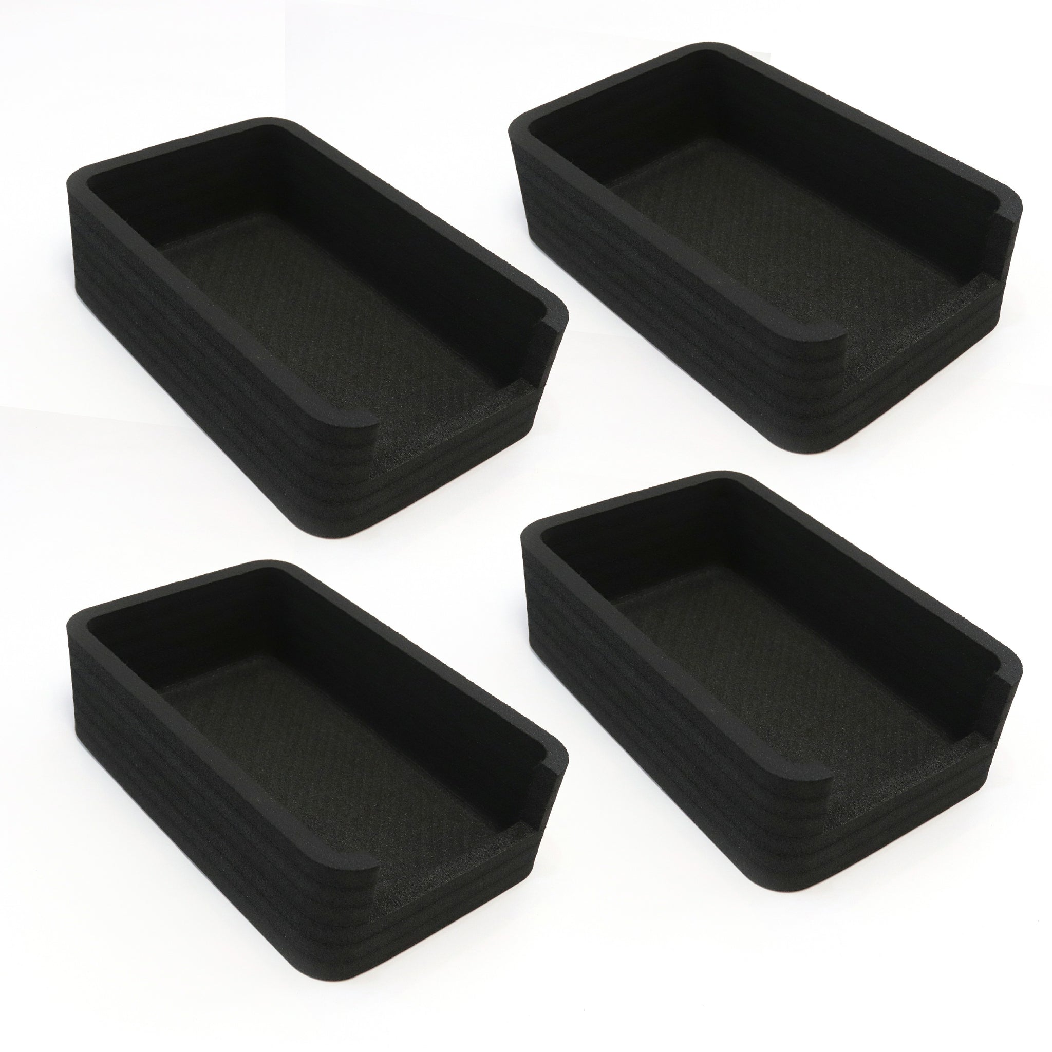 Polar Whale 4 Food Storage Organizers Bin Tray for Kitchen Refrigerator Freezer Pantry Cabinet Cupboard for Food Produce Drinks Waterproof Washable  7" Wide x 11" Long - 4 Pack