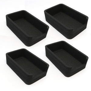 Polar Whale 4 Food Storage Organizers Bin Tray for Kitchen Refrigerator Freezer Pantry Cabinet Cupboard for Food Produce Drinks Waterproof Washable  7" Wide x 11" Long - 4 Pack