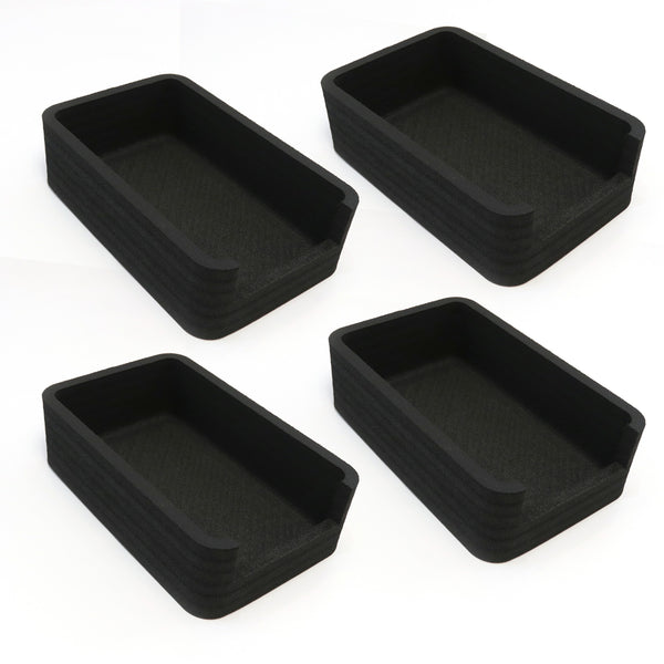 Polar Whale 4 Food Storage Organizers Bin Tray for Kitchen Refrigerator Freezer Pantry Cabinet Cupboard for Food Produce Drinks Waterproof Washable  7" Wide x 11" Long - 4 Pack
