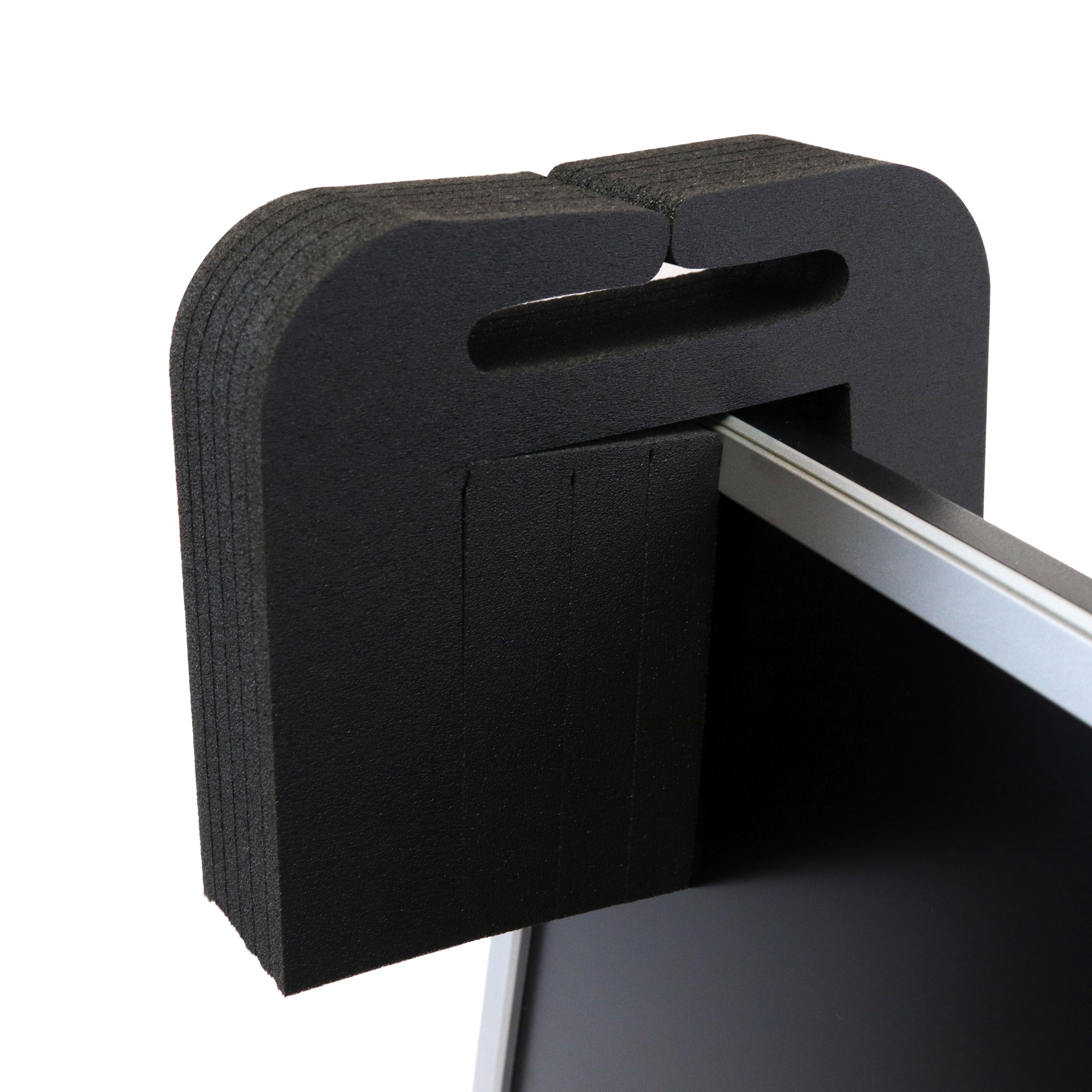 Polar Whale Tv Edge Protectors Set 7.5 By 6.5 Inches Professional Grade with Cargo Slot for Boxing Moving Shipping Transport Black High Density Foam Monitor Laptop Reusable Secure Fit Pack of 4