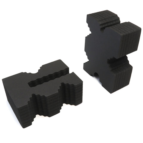Polar Whale Shooting Bench Rest Large and Medium 2Pc Shooters Block Kit W Style with Wave Gripper Butt Stock Inset Fits Most Guns Rifle Forestock and Shotgun Fore-End Waterproof Black Foam