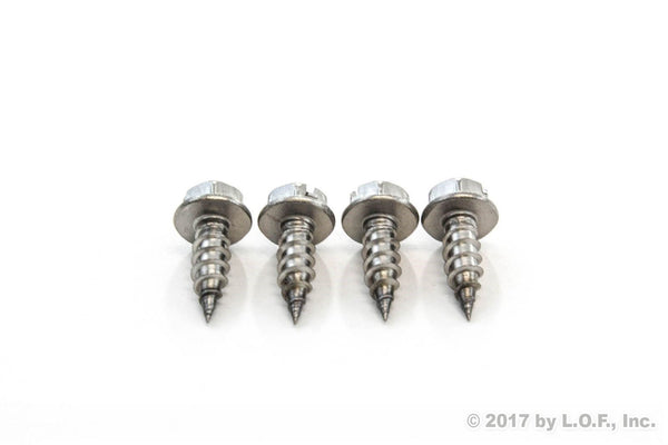 Red Hound Auto 4 Stainless Steel License Plate Screws Set of Four Car Truck Premium New