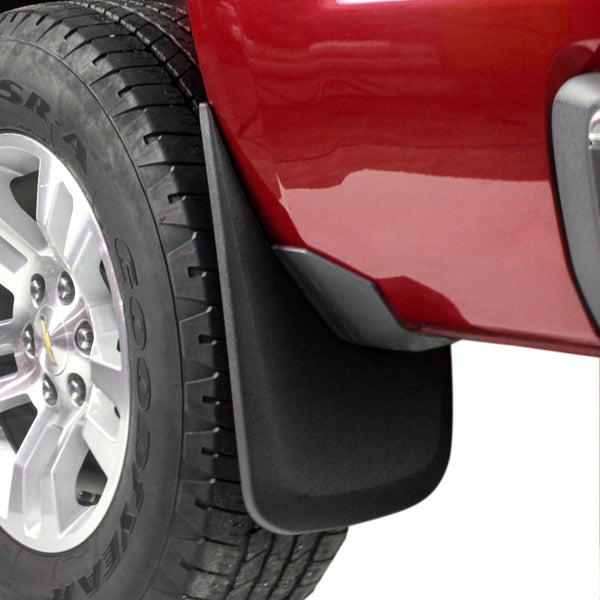 Red Hound Auto Compatible with Chevy Silverado 1500 (2014-2018 & 2019 1500LD), 2500 3500 (2015-2018) Molded Splash Mud Flaps Custom Fit Rear Only 2 Piece Set Pair