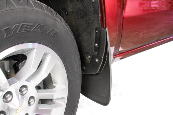 Red Hound Auto 2014-2018 Chevy Silverado 1500 & 2015-2018 Silverado 2500 3500 Molded Splash Mud Flaps Custom Fit Front Only 2 Piece Set Pair Set (Not GMC Sierra, Chevy Only)