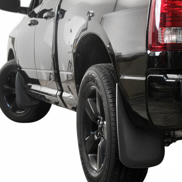 Red Hound Auto Premium Mud Flaps Splash Guards Compatible with Dodge Ram (1500 2009-2018, 1500 Classic 2019, 2500 3500 2010-2018) Molded Front & Rear 4 Piece Set (for Trucks Without Fender Flares)