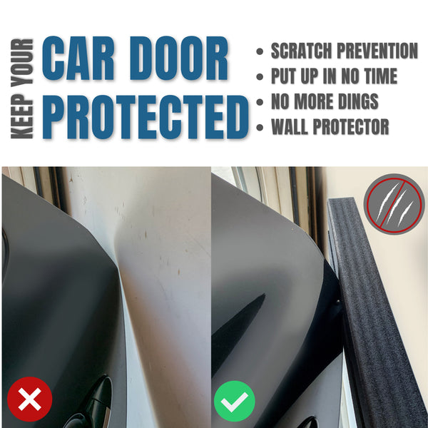 Red Hound Auto Garage Wall Protector Car Door Guard Thick Black Foam Padding with Polymer Insert Extra Deep Protection 2 Inch Thickness 34 Inches Wide Mounting Hardware Included