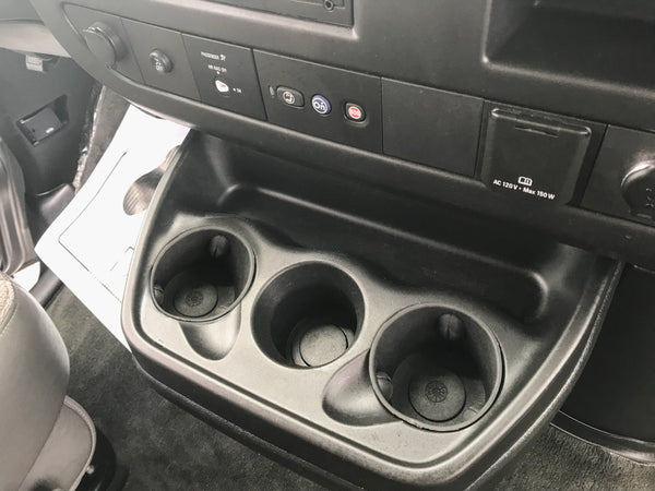 Red Hound Auto 2 Center Console Front Cup Holder Inserts 2003-2017 Compatible with Chevy Express Liner Black Replacement