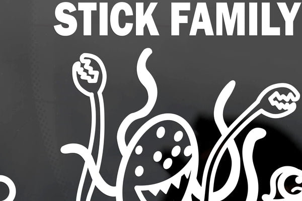 Car Decal Large 8 Inch x 5.5 Inch My Alien Dines on Your Stick Family Funny Vinyl Big Monster Space Sticker Compatible with SUV Van Truck Figure Rear Windshield Window Side Funny Family