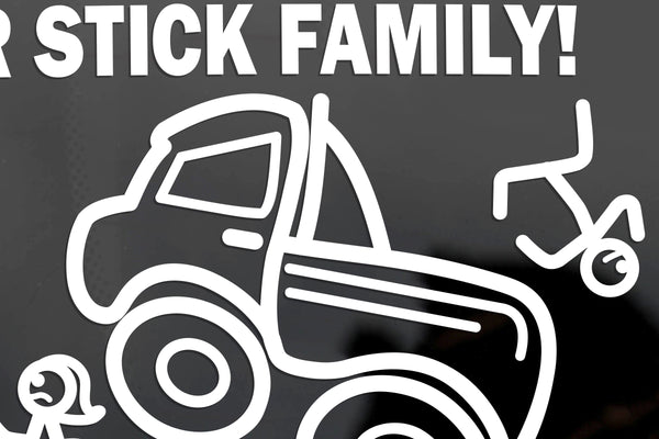 Car Decal Large 8 Inch x 5.5 Inch My Truck CLOBBERS Your Stick Family Funny Vinyl Big Monster Truck Sticker Compatible with SUV Van Truck Figure Rear Windshield Window Side Funny Family