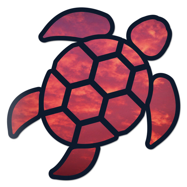 Sea Turtle Red Sky Sticker Self-Adhesive Vinyl Decal Rear Window Car Truck Laptop New 2.5 Inches