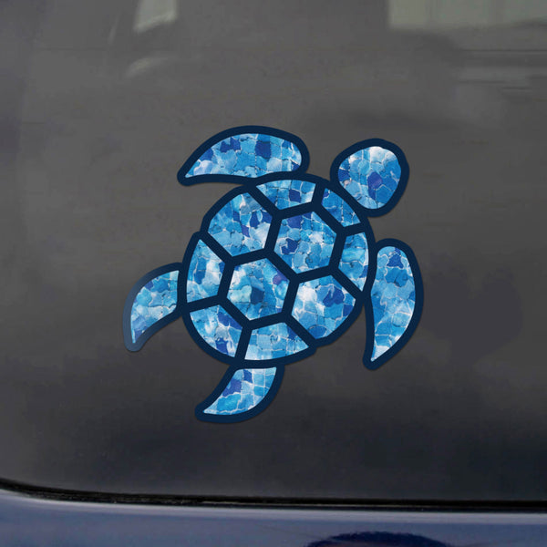 Red Hound Auto Sea Turtle Blue Crystal Sticker Decal Wall Tumbler Cup Window Car Truck Laptop 4 Inches