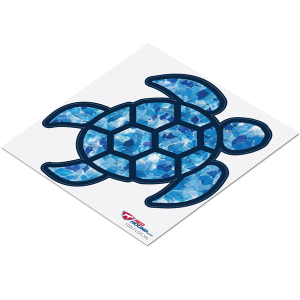 Red Hound Auto Sea Turtle Blue Crystal Sticker Decal Wall Tumbler Cup Window Car Truck Laptop 4 Inches