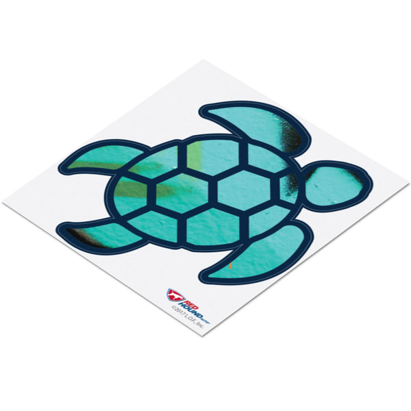 Red Hound Auto Sea Turtle Aqua Blue Sticker Decal Wall Tumbler Cup Window Car Truck Laptop 2.5 Inches
