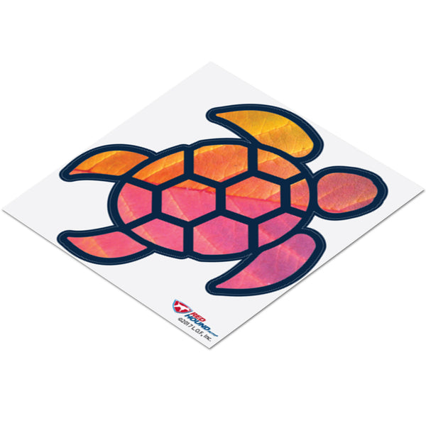 Sea Turtle Red Orange Leaf Sticker Decal Wall Tumbler Cup Window Car Truck Laptop 4 Inches