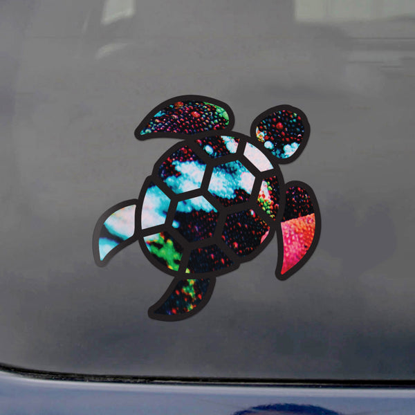 Red Hound Auto Sea Turtle Black Color Burst Sticker Decal Wall Tumbler Cup Window Car Truck Laptop 4 Inches