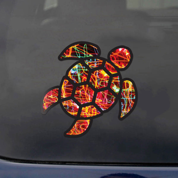Red Hound Auto Sea Turtle Light Show Sticker Decal Wall Tumbler Cup Window Car Truck Laptop 4 Inches