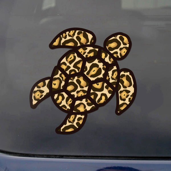 Red Hound Auto Sea Turtle Leopard Print Sticker Decal Wall Tumbler Cup Window Car Truck Laptop 4 Inches