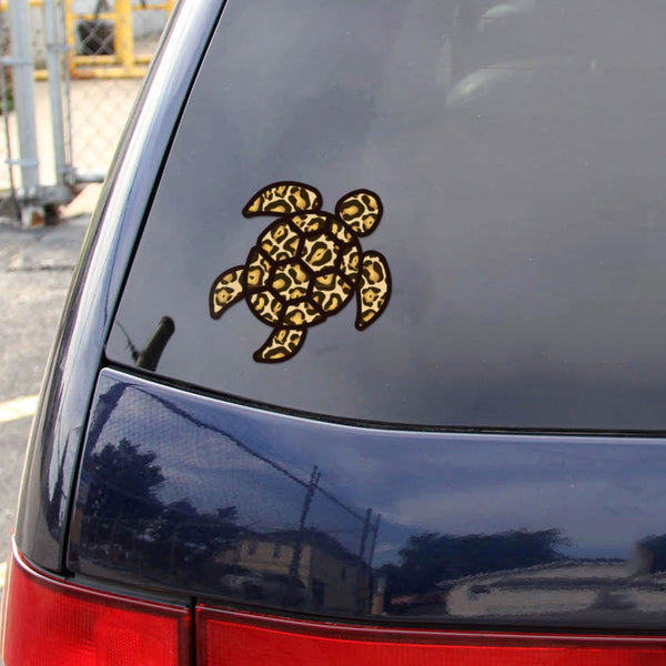 Red Hound Auto Sea Turtle Leopard Print Sticker Decal Wall Tumbler Cup Window Car Truck Laptop 4 Inches